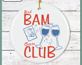 Mahjong Ceramic Ornament, Bird Bam Mahj Club Game Night Host Gift