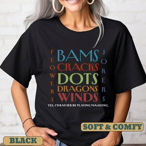 Comfort Colors Mahjong T-Shirt: Bams Cracks Dots Dragons Tee