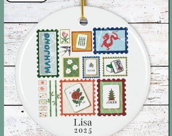 Mahjong Player Ornaments, Custom Everyday Mahj Host Gift