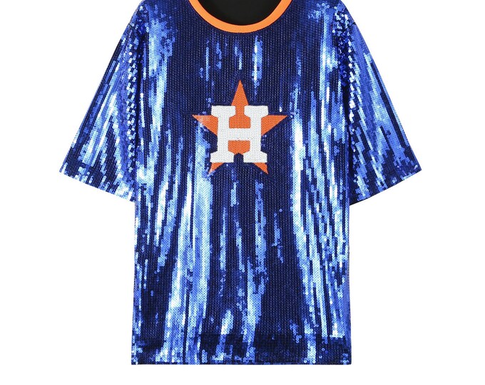 Houston Astros Blueorange Sequin Dress Women Dress Womens Sequin Dress