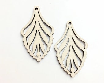 Teardrop Leaf Earring Blanks DIY Wood Earring Blanks DIY Craft Earrings Laser Cut Wood Earrings Unfinished Wood Jewelry Blanks