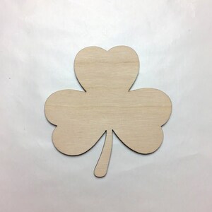 Shamrock 3 Leaf, Multiple Sizes, Laser Cut, Holiday Wooden Cutouts, DIY Decorations, Cutout Shapes, Craft Supplies, Unfinished Wood