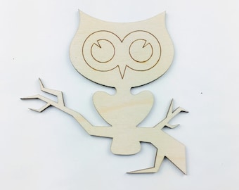 Halloween Owl Door Hanger Wood Laser Cutout Shape Crafts Sign Wreath Wall Decor DIY Ready To Paint Or Stain All Sizes Available