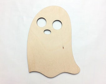 Halloween Ghost Door Hanger Wood Laser Cutout Shape Crafts Sign Wreath Wall Decor DIY Ready To Paint Or Stain All Sizes Available