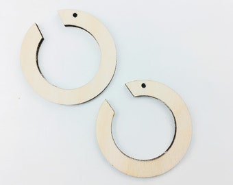 Open Round Earring Blanks DIY Wood Earring Blanks DIY Craft Earrings Laser Cut Wood Earrings Unfinished Wood Jewelry Blanks