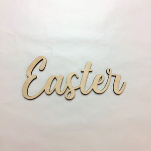 Easter Wood Sign, Multiple Sizes, Laser Cut, Holiday Wooden Cutouts, DIY Decorations, Cutout Shapes, Craft Supplies, Unfinished Wood