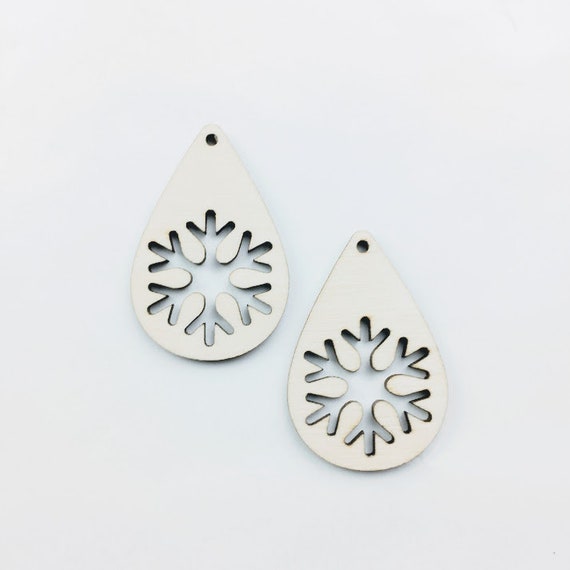 Snowflake Earring Blanks DIY Wood Earring Blanks DIY Craft Earrings Laser  Cut Wood Earrings Unfinished Wood Jewelry Made In The USA