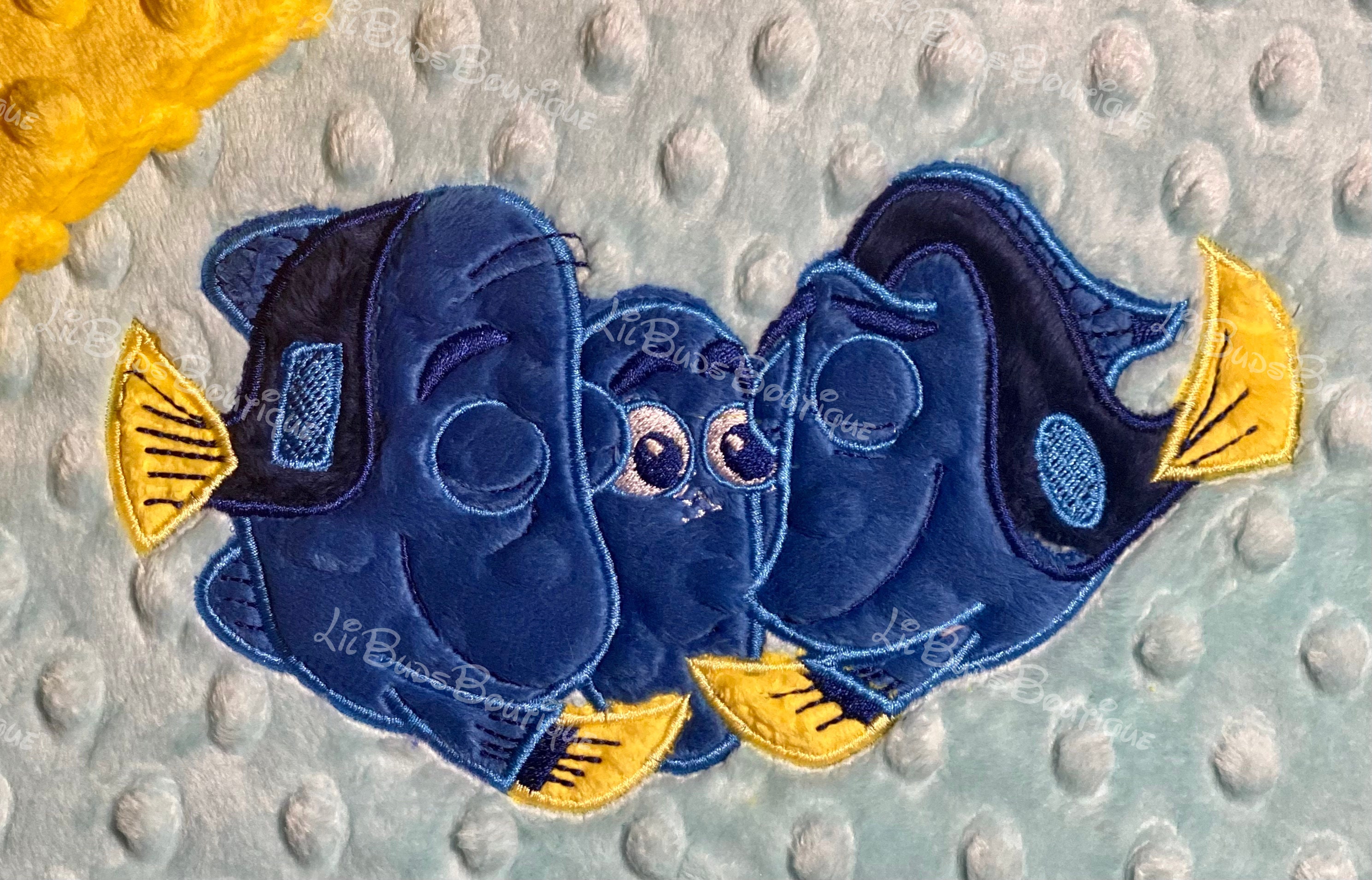 Lil Buds Baby Blue Fish With Mommy & Daddy Minky Blanket - Etsy
