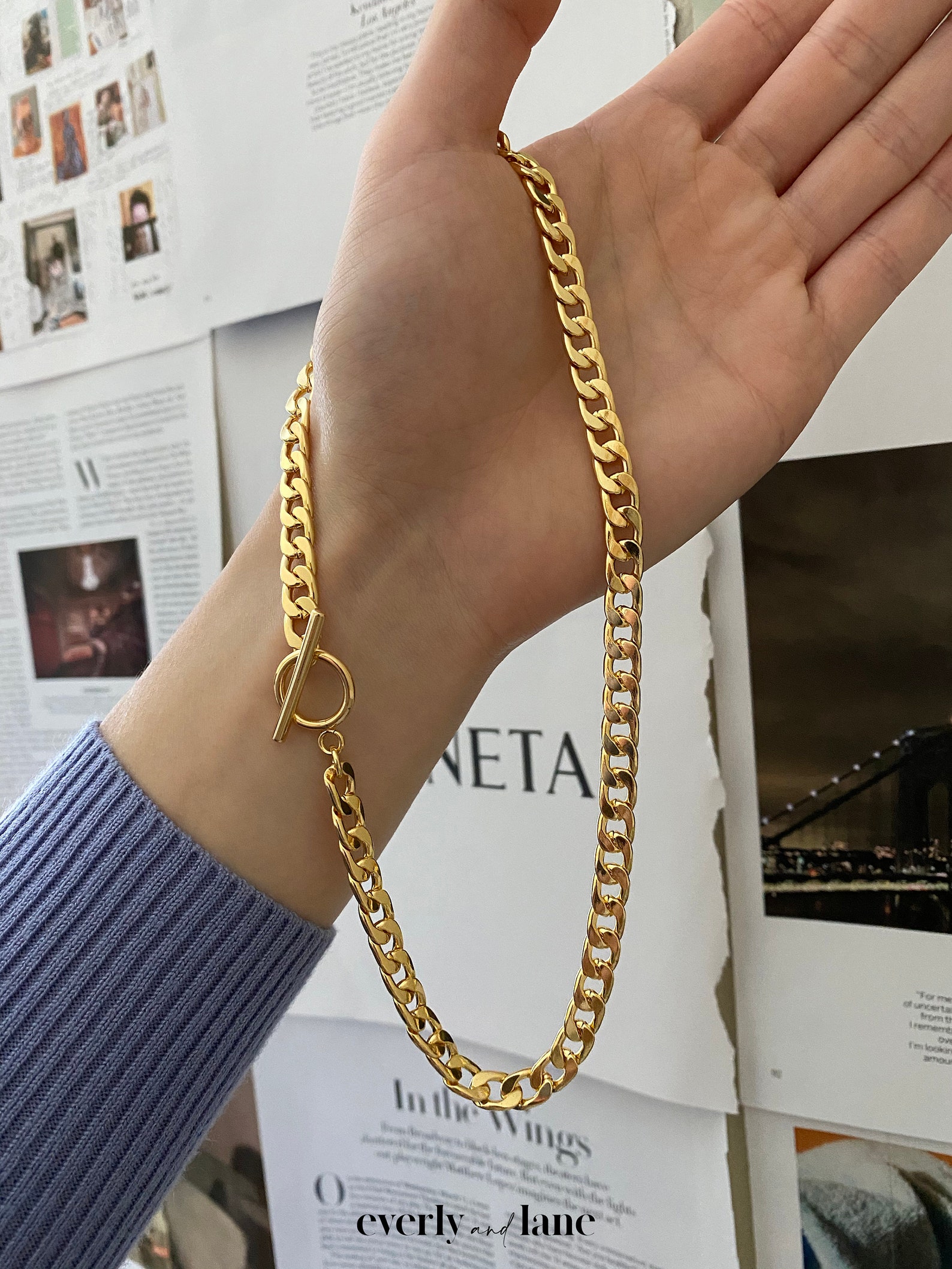 Gold Filled 18K Toggle Chain Necklace 18K Gold Chain Etsy