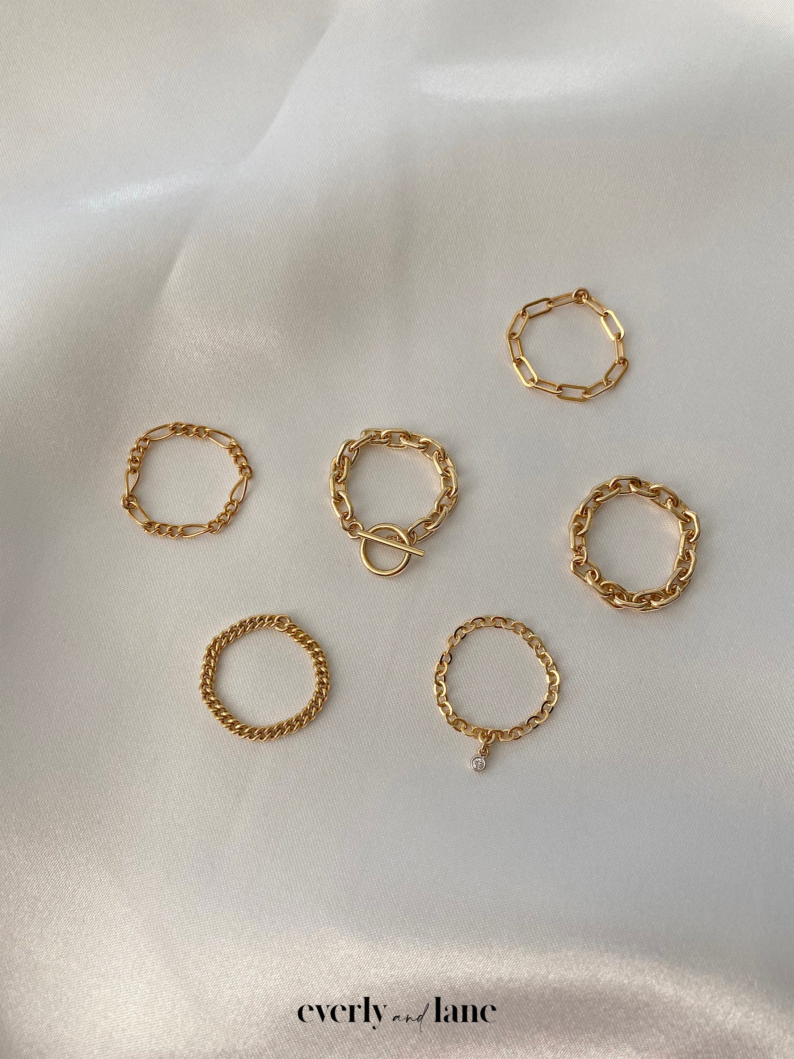 Gold Filled 14K Dainty Chain Rings Gold Chain Rings Dainty | Etsy