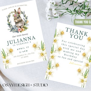 Editable Easter Birthday Invitation Template | Printable Birthday Card ...
