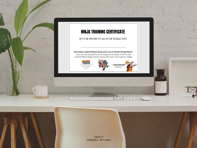 Editable Naruto Ninja Certificate Template Printable - Etsy