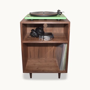 Customizable Vinyl Record Storage Cabinet and Turntable Stand (Mid-Century Modern Inspired)