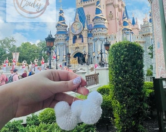 Mickey Mouse Inspired Pom Pom Dangle Earrings