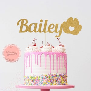 Custom Dog Birthday Cake Topper With Name, Pet Birthday Party, Paw Party Decoration