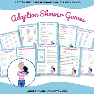 Adoption Shower Party Games for the Adoptive Parent | Celebrating the Arrival of an Adopted Baby or Toddler | Cute Mom & Boy | Party Games
