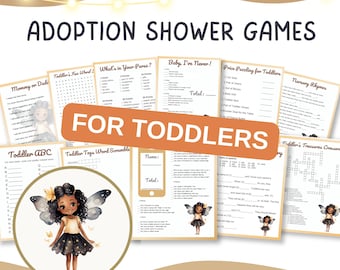 Adoption Shower Party Games for the Adoptive Parent | Celebrating the Adopted Toddler, Boy or Girl | Cute Fairy Shower Party Games | PDF