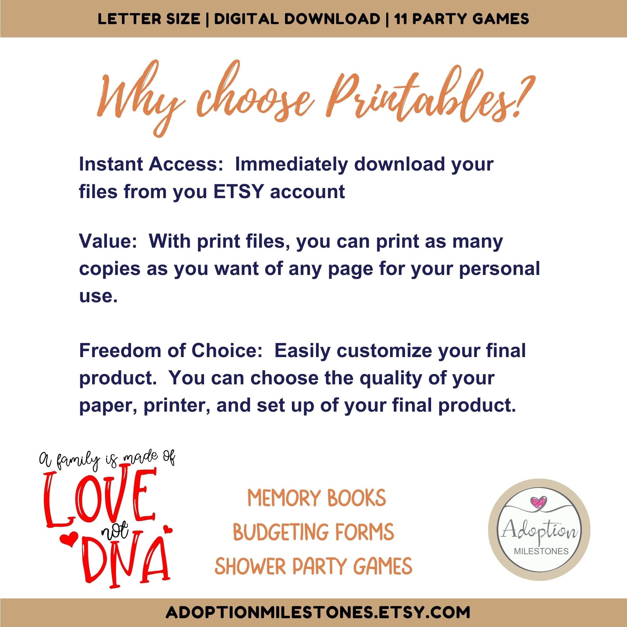 Adoption Shower Party Games for the Adoptive Parent Celebrating the Adopted Toddler, Boy or Girl