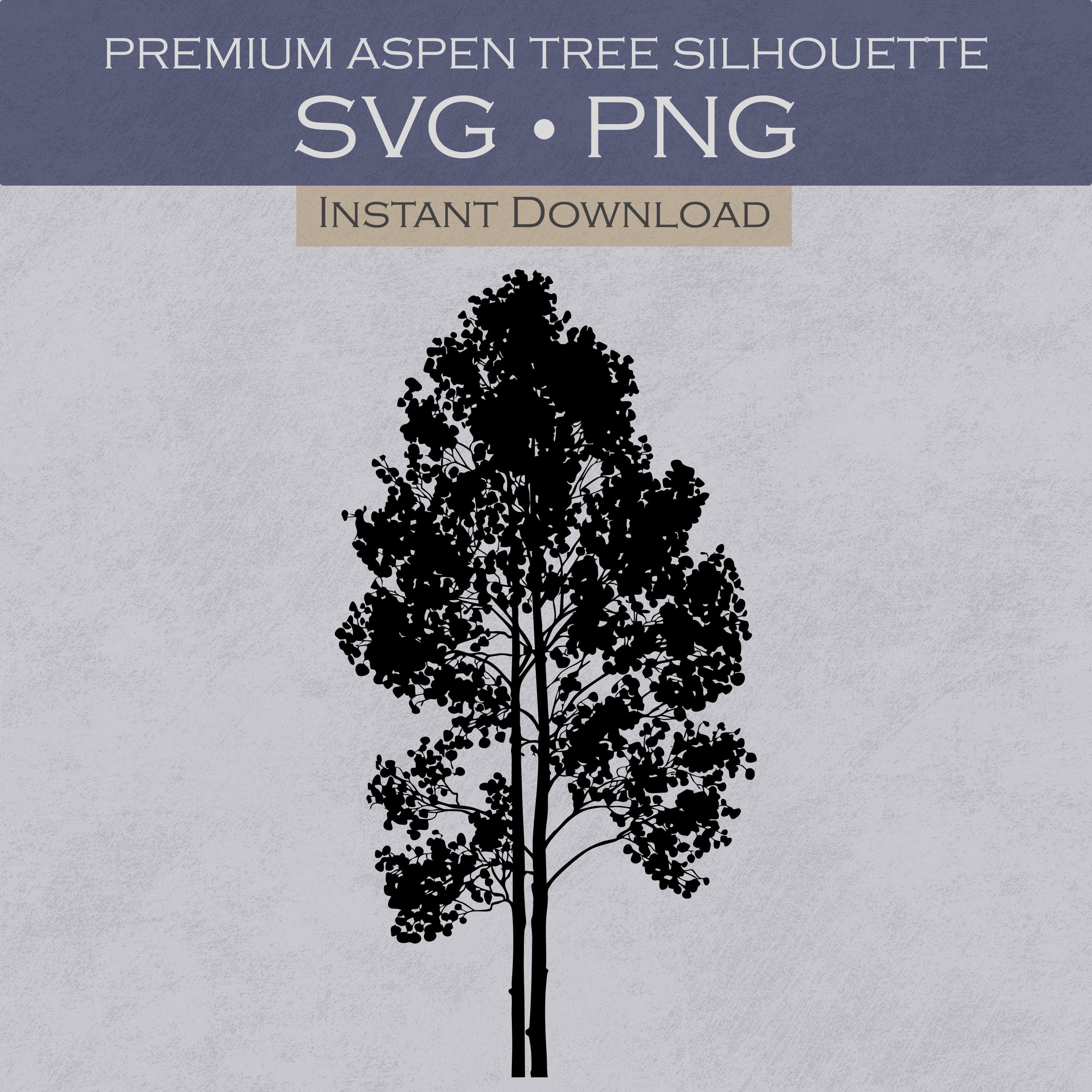 Colorado Aspen Tree SVG Mountain Forest PNG Minimal Tree Clipart Nature ...