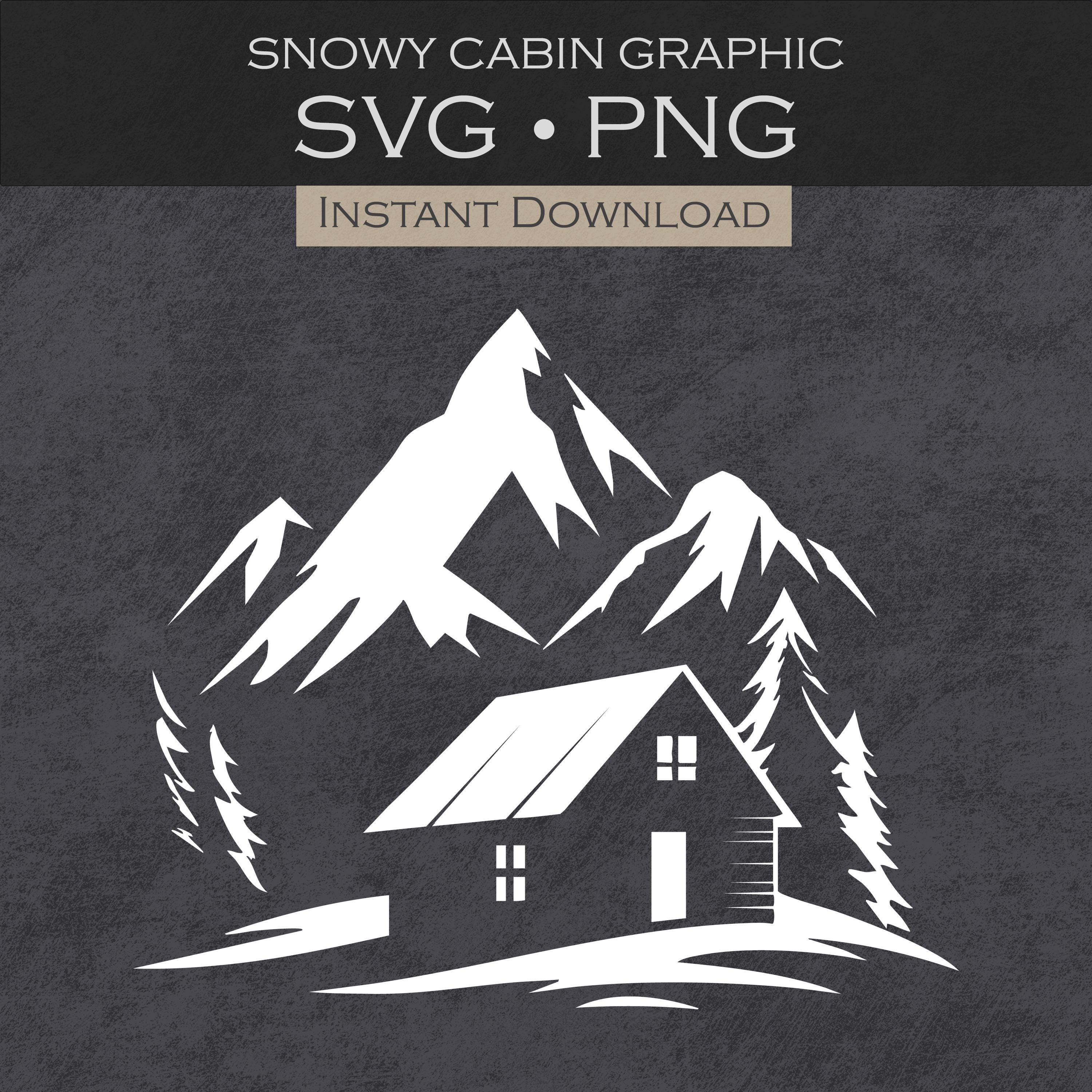 Cabin SVG Mountain Cabin PNG Forest House Clipart Nature Scene Cricut ...