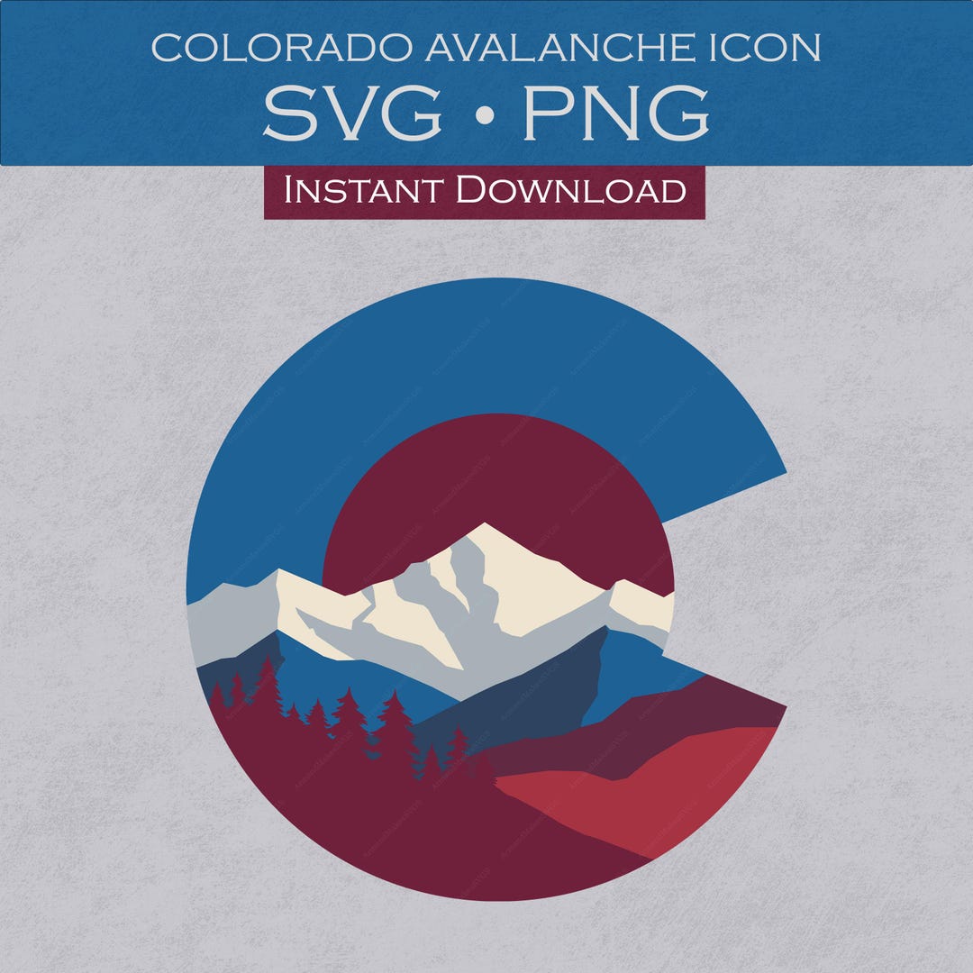 Colorado Mountain Sunset SVG | Avalanche-inspired Color Palette ...