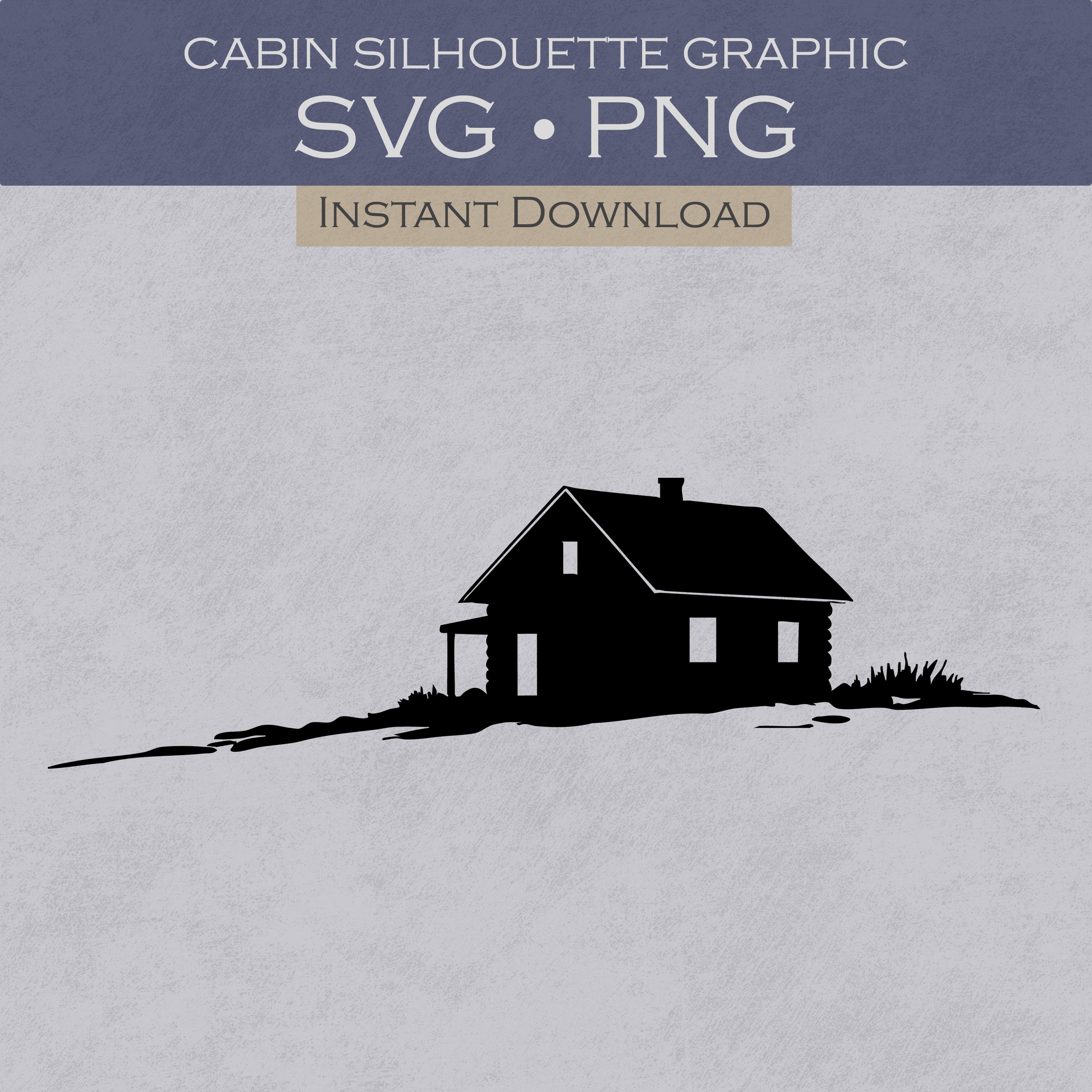 Cabin on a Hill SVG Mountain Cabin SVG Forest Cabin PNG Rustic Cabin ...