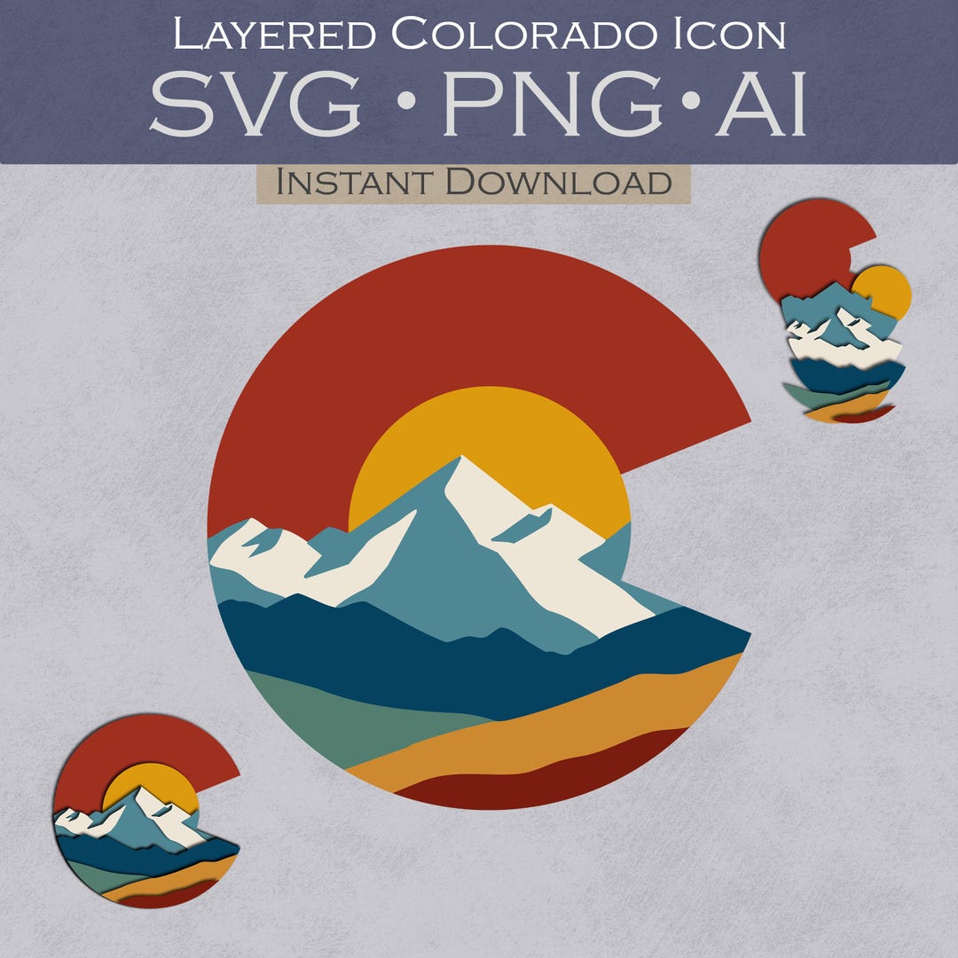 Layered Colorado SVG PNG AI | Colorado Vector File | Mountain State ...