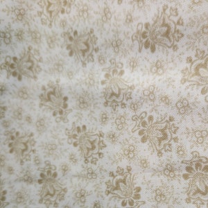 neutral floral fabric, vintage floral fabric, cream and purple floral, small floral print, vintage floral fabric, vintage calico fabric, 011