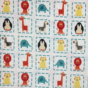 cotton baby fabric, small scale animal fabric, new baby fabric, quilting cotton alphabet fabric, cotton woven alphabet, baby zoo animal 002