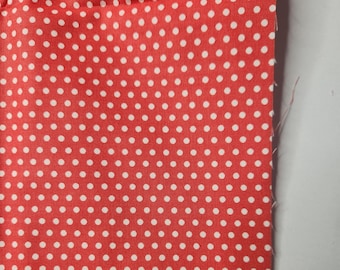 Tela de algodón con lunares rojos, lunares pequeños, tela de copos de nieve rojos, tela de algodón con estampado pequeño, tela con estampado pequeño, tela de algodón roja, 005