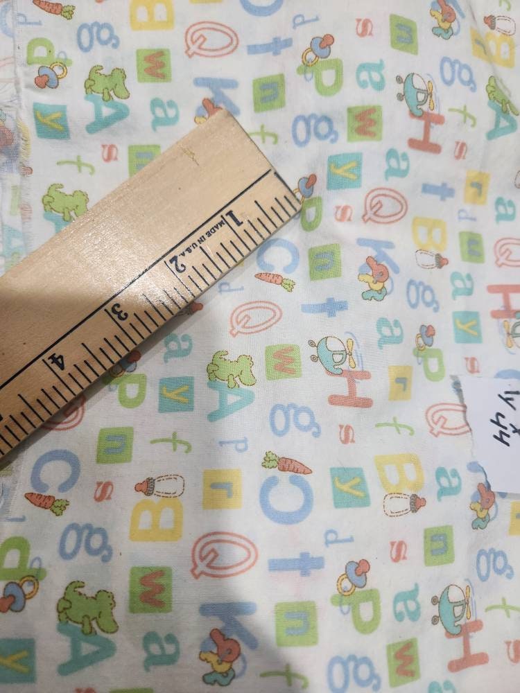 Baby Alphabet Fabric Small Scale Alphabet Fabric Cotton - Etsy