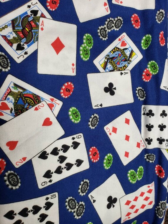 3y Poker Fabric Navy Poker Fabric Flannel Poker Fabric Etsy
