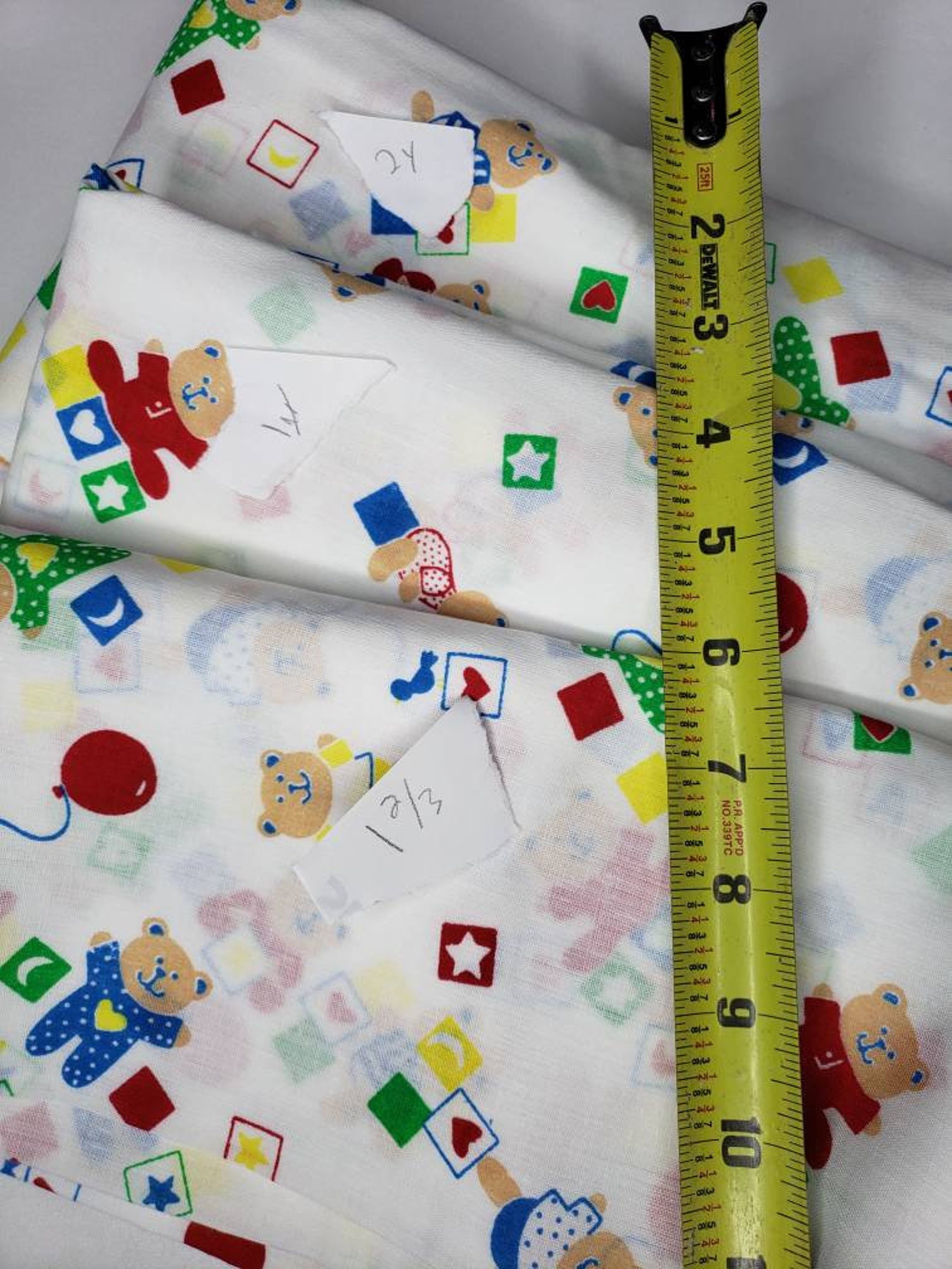 Vintage Baby Fabric Baby Boy Cotton Fabric Baby Bear Fabric Etsy
