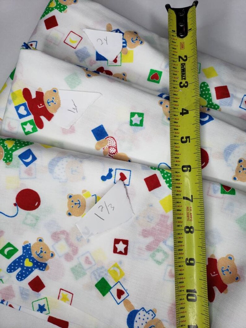 Vintage Baby Fabric Baby Boy Cotton Fabric Baby Bear Fabric Etsy