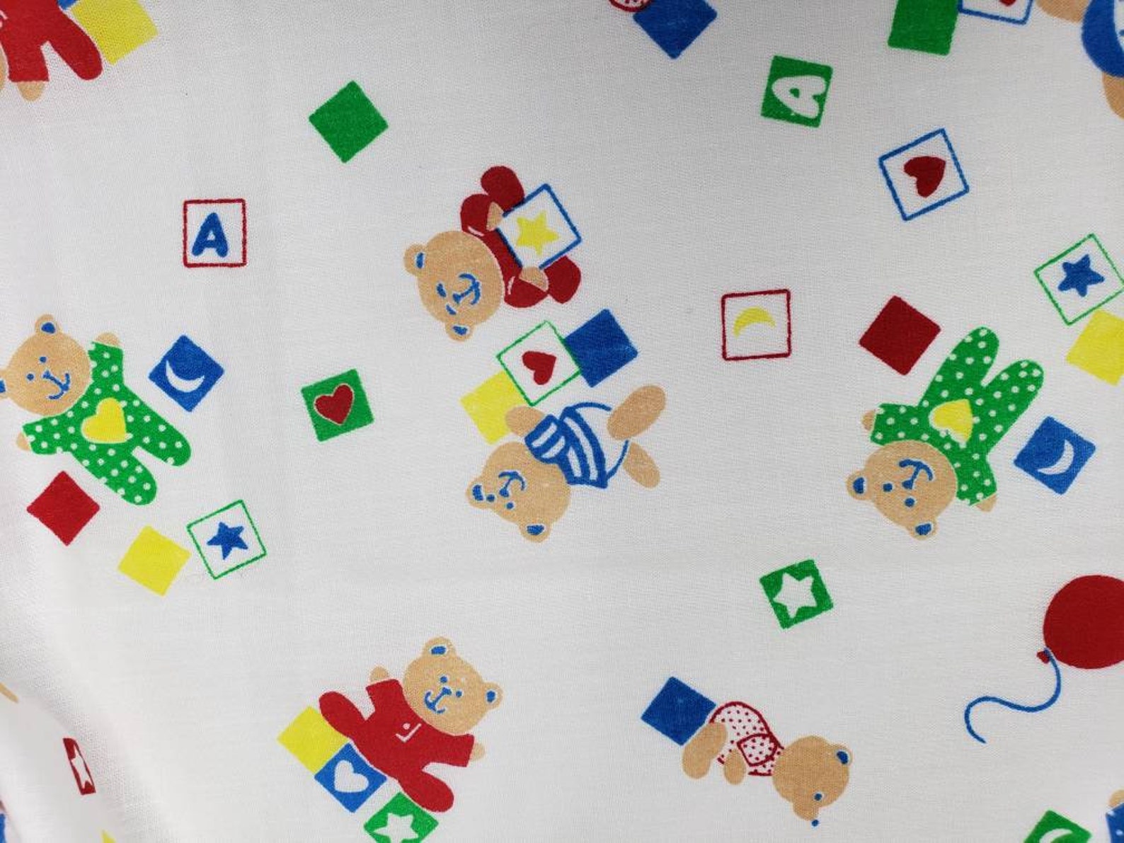 Vintage Baby Fabric Baby Boy Cotton Fabric Baby Bear Fabric Etsy