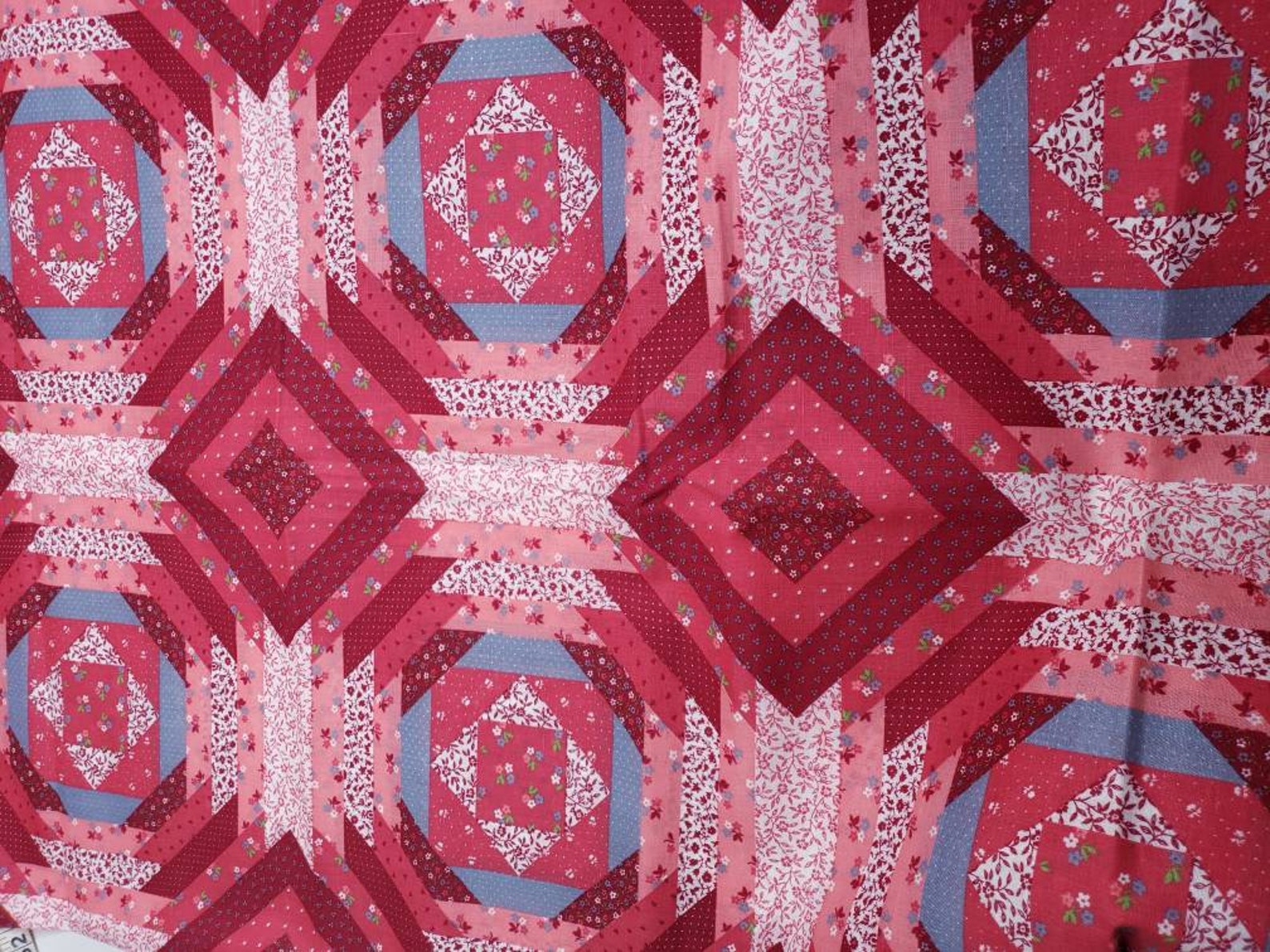 2y Bright Pink Cheater Quilt Fabric Cheater Quilt Fabric Etsy