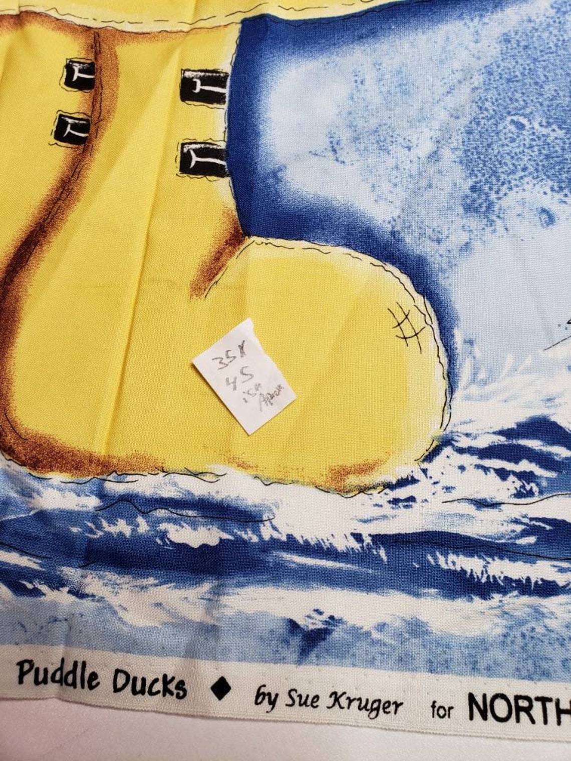 Puddle Ducks Fabric Panel, Quilting Fabric Panel, Duck Fabric Panel