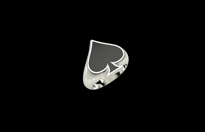 Ace of Spades Ring Men Ring Men Gift Poker Cards Biker Ring Cool Ring Spades Silver ring Ace of Spades Ring Sterling Silver Ring Biker Style