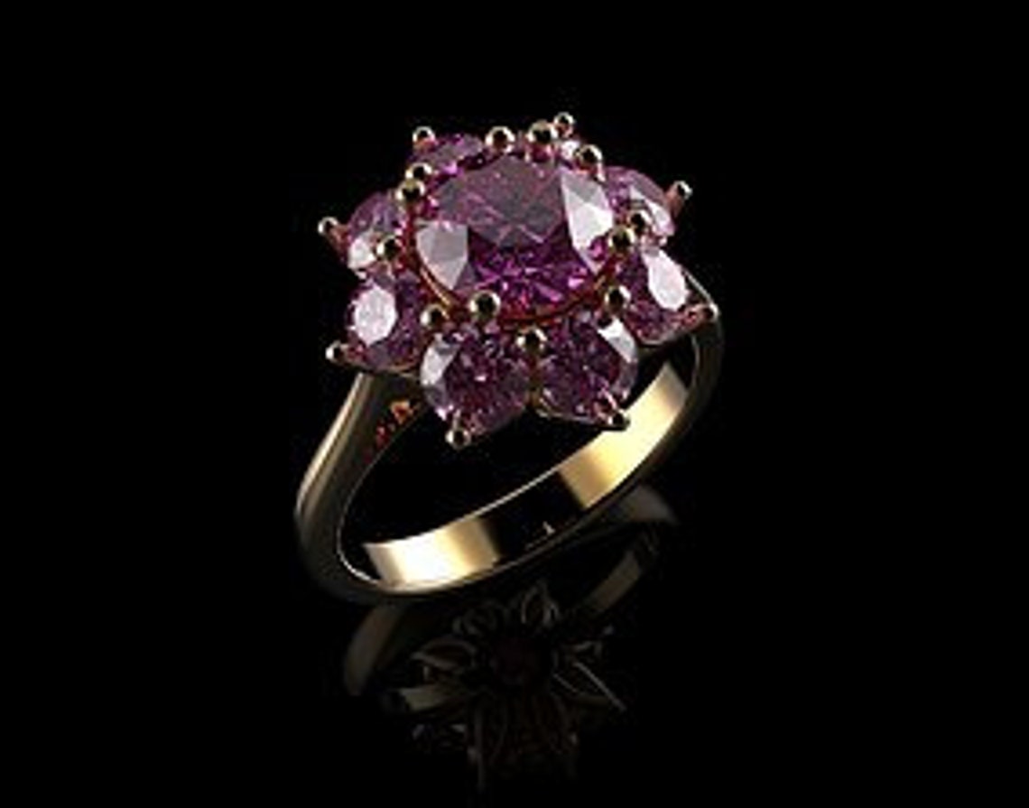 Natural pink ring / Anniversary Ring / 14k Unique Etsy