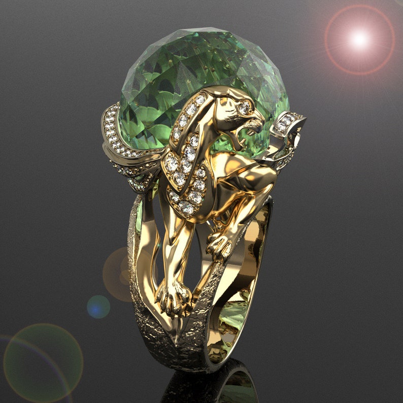 Diamond Pave Cat Ring Lion Ring Panther Jewelry Jaguar Ring Statement Ring For Women Leopard Ring Panther Ring Diamond Panther Ring