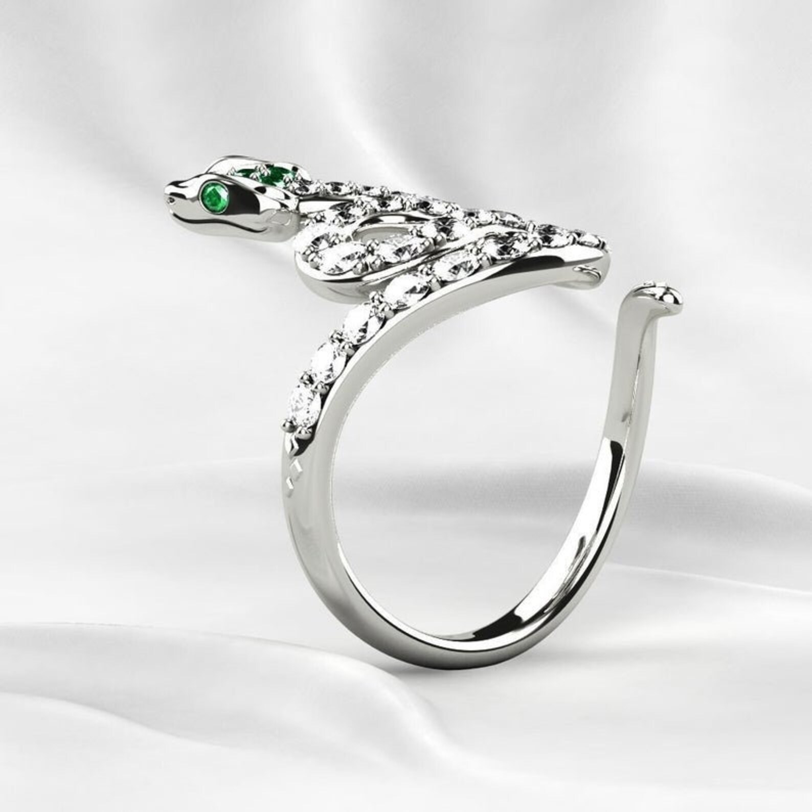 Sterling silver snake ringsnake diamond ringsnake silver Etsy