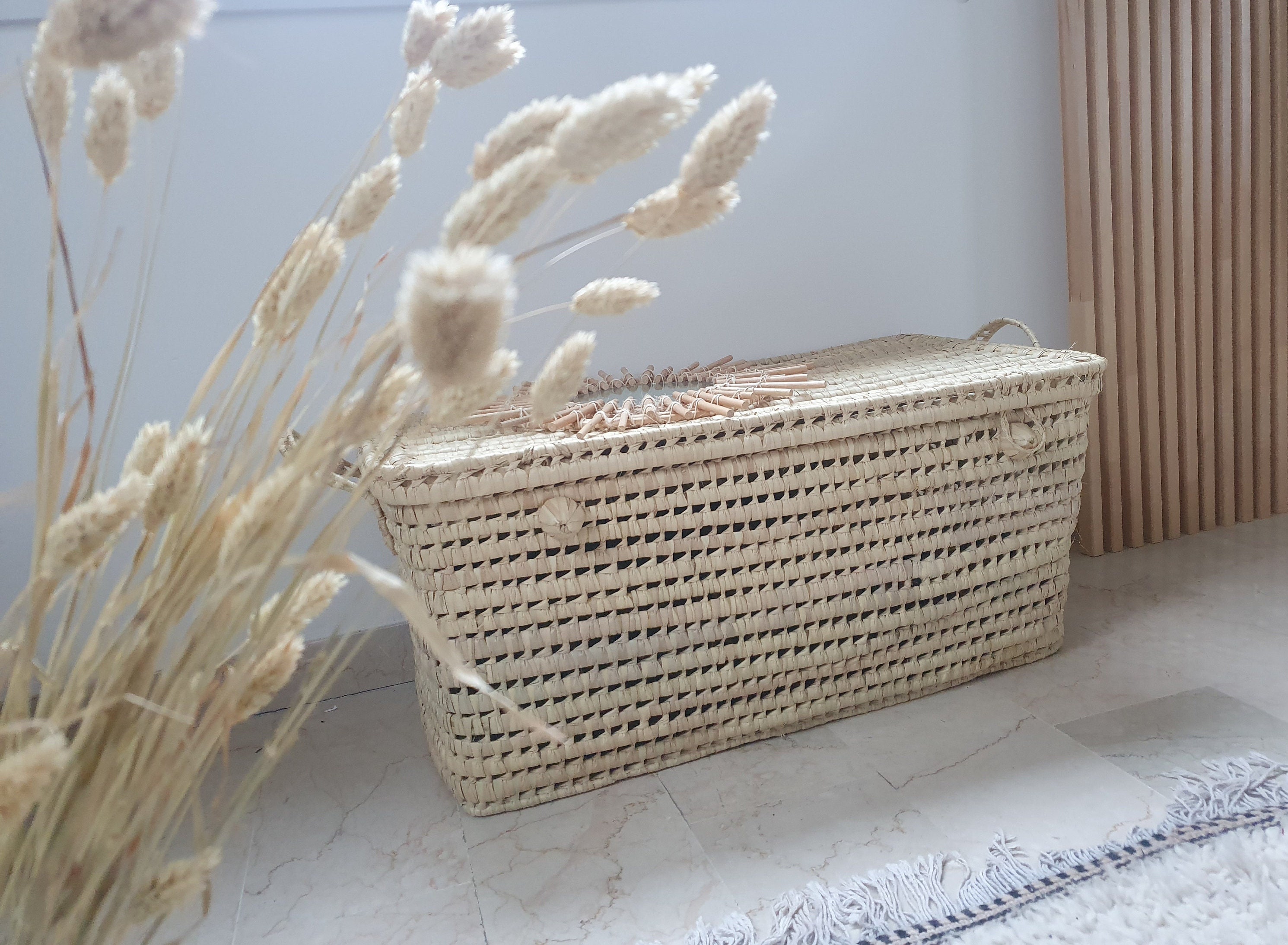 Malle de Rangement en Feuilles Palmier