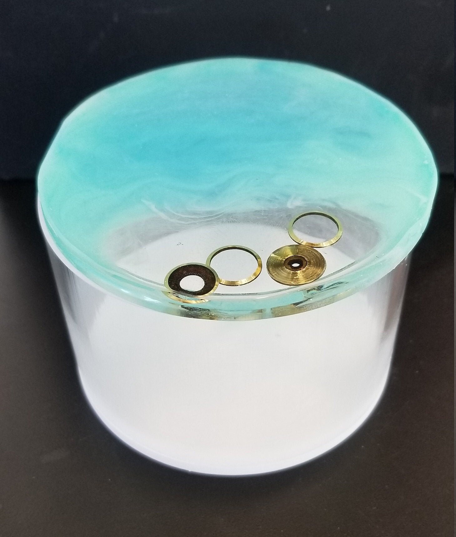 Gran caja de joyería transparente con tapa Resina Art Waves | Etsy