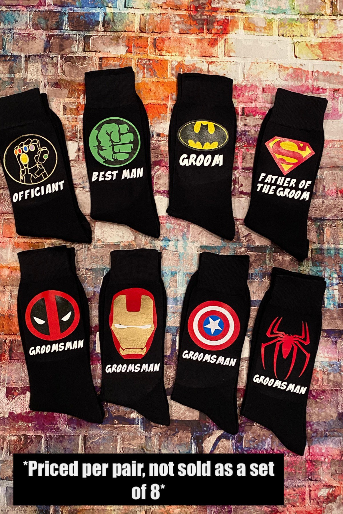 Superhero Groomsmen Socks Colored | Etsy