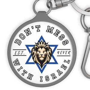 Don&#39;t Mess with Israel Keychain, Lion of Judah Keychains, Pro Israel Keychains, I Stand With Israel gifts, Jewish gifts
