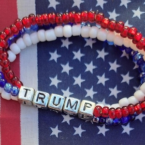 Unterstützen Sie Trump American Patriot Tri-Strand Stretch Armbänder