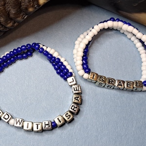 Support Israel-I Stand with Israel / Israel/ Tri-strand Stretchy Bracelet, Israel themed Bracelets, Support Israel Bracelets, Israel Gifts