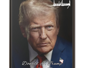 Donald J. Trump MAGA Fotoleinwand Matte gerahmte Leinwand | Vaterländische Kunst