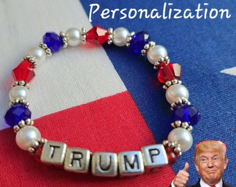 Bracciale Trump: bracciale elastico patriottico rosso, bianco e blu