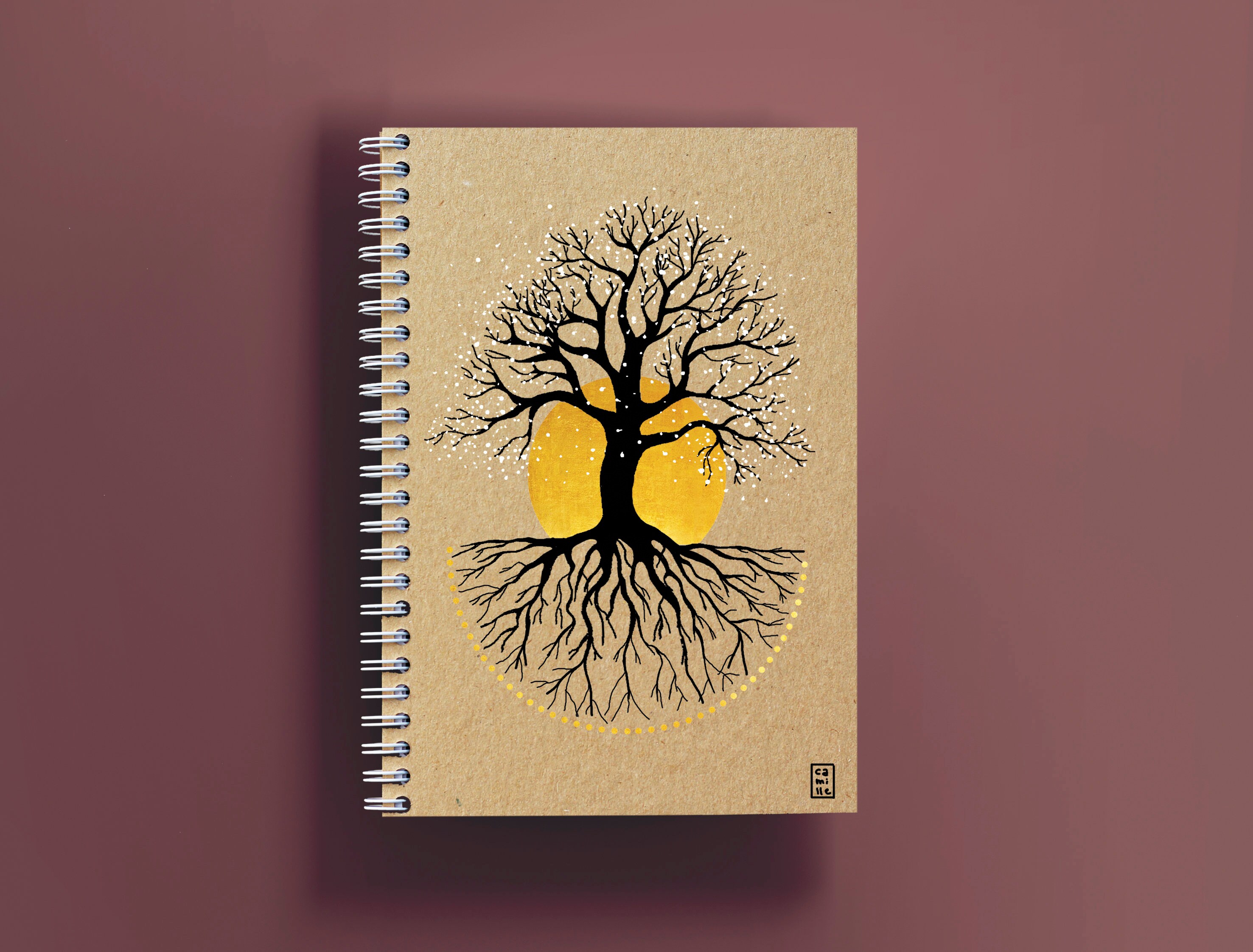 100 Handmade Illustrated Tree Notebook customizable Etsy